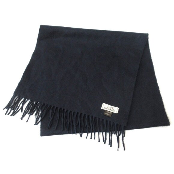 HERMES Navy Scarf - Picture 1 of 13